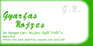 gyarfas mojzes business card
